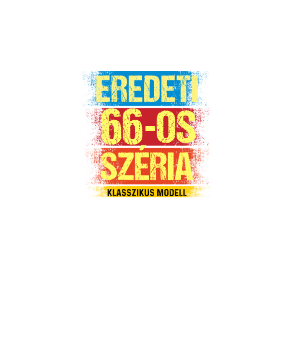 EREDEDI 66-OS SZÉRIA KLASSZKUS MODELL, RETRO SZÜLETÉSNAP minta fekete pólón
