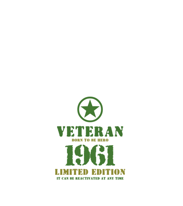 VETERAN, BORN TO BE HERO, SZÜLETÉSNAPI ÉVSZÁM FELIRATTAL 1961 minta fehér pólón