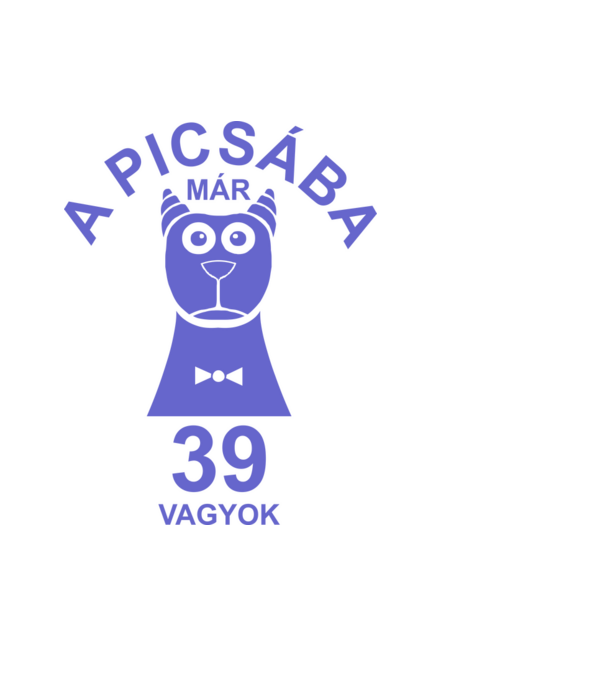 A PICSÁBA már 39 vagyok, 39 éves születésnapi póló, szomorú kutya, vicces születésnapi póló minta világoskék pólón
