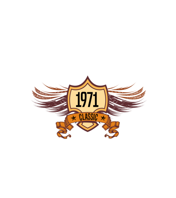 classic szülinapi embléma 1971 minta fekete pólón