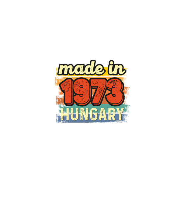 made in hungary felirat, retro évszám, grunge stílus, 1973 minta farmerkék pólón