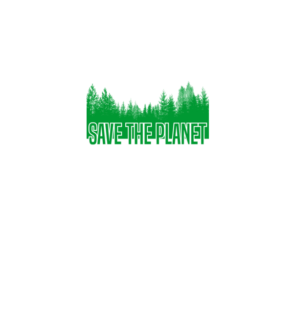 Save the planet minta fehér pólón