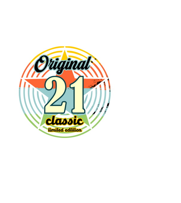 original classic, limited edition, születésnapi embléma, 21 éves minta fekete pólón