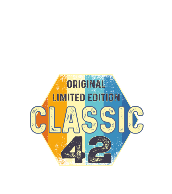 original classic limited edition embléma 42 éves születésnapra minta fekete pólón
