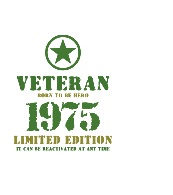 VETERAN, BORN TO BE HERO, SZÜLETÉSNAPI ÉVSZÁM FELIRATTAL 1975 minta világoskék pólón