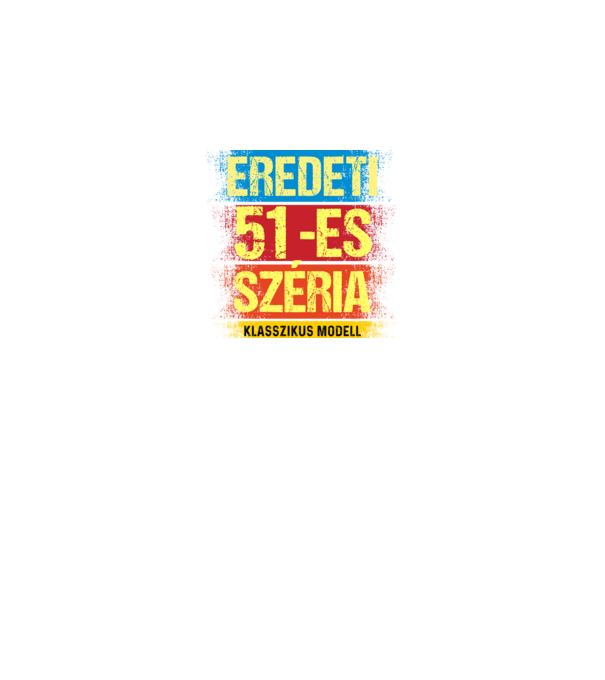 EREDEDI 51-ES SZÉRIA KLASSZKUS MODELL, RETRO SZÜLETÉSNAP minta királykék pólón