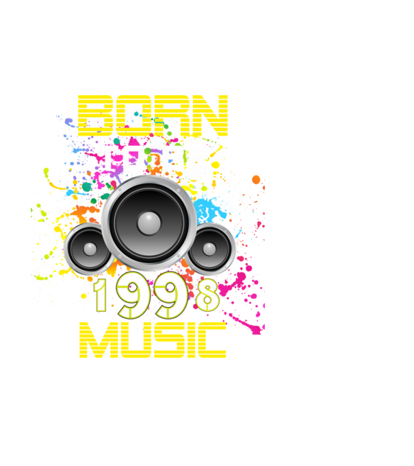 born to be music 1998-ban született, zenés születésnapi póló minta fehér pólón