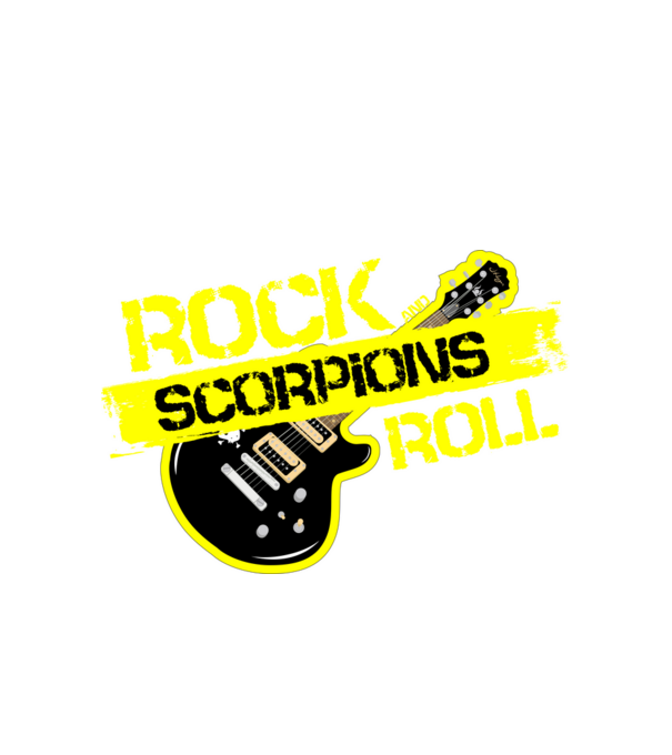 rock and roll gitár SCORPIONS minta fehér pólón
