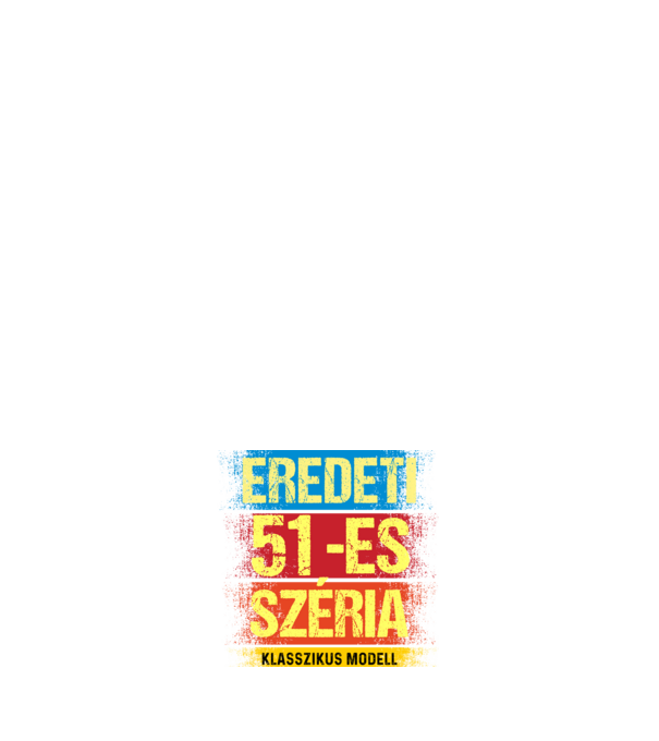 EREDEDI 51-ES SZÉRIA KLASSZKUS MODELL, RETRO SZÜLETÉSNAP minta fehér pólón