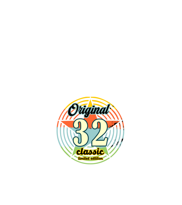 original classic, limited edition, születésnapi embléma, 32 éves minta fehér pólón