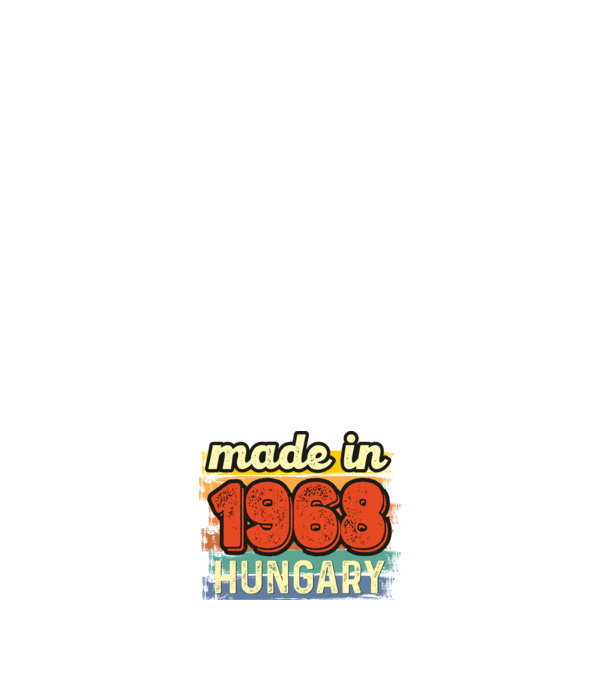made in hungary felirat, retro évszám, grunge stílus, 1968 minta sötétkék pólón
