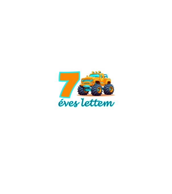 7 éves lettem monster truck minta fehér/piros pólón