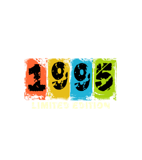 grunge évszám, limited edition felirattal, születésnapi dátum, 1995 minta fehér pólón