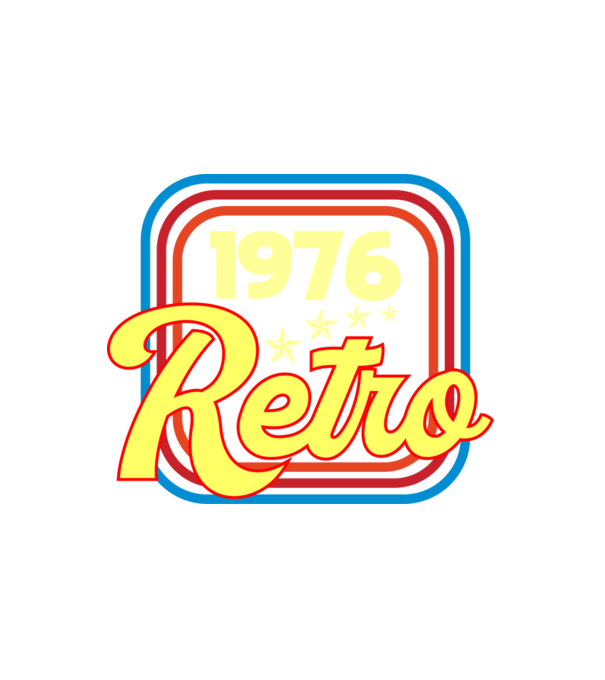 retro születésnapi felirat dátummal 1976 minta fehér pólón