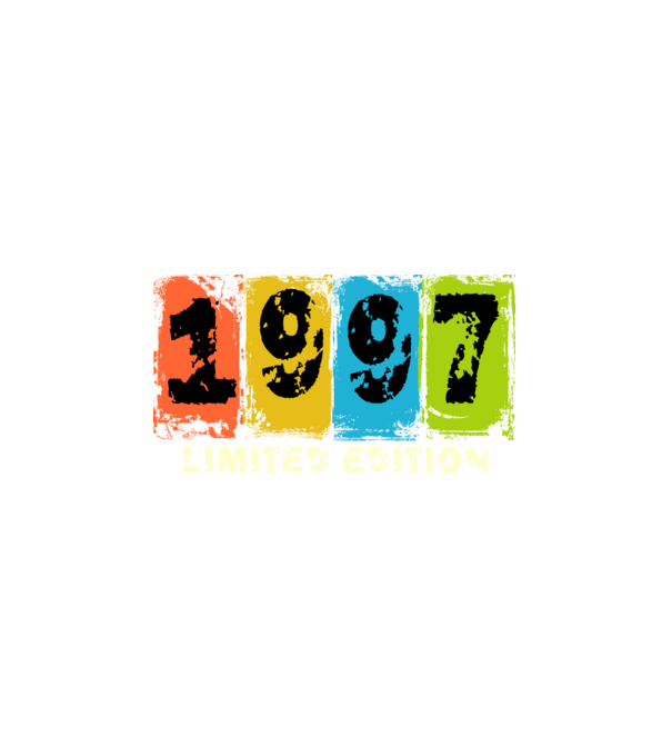 grunge évszám, limited edition felirattal, születésnapi dátum, 1997 minta fehér pólón