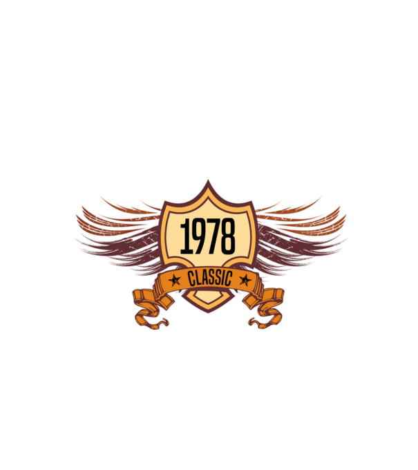 classic szülinapi embléma 1978 minta fekete pólón