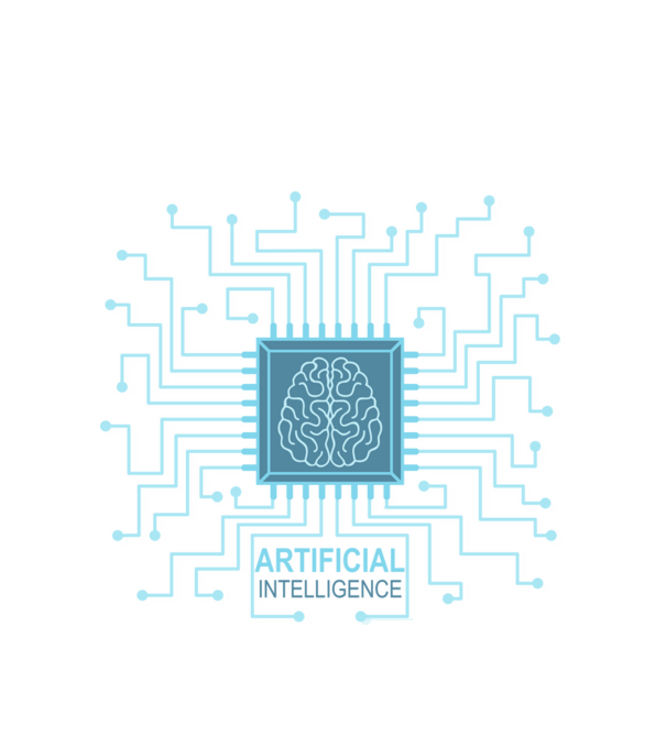 AI mesterséges intelligencia minta fehér pólón