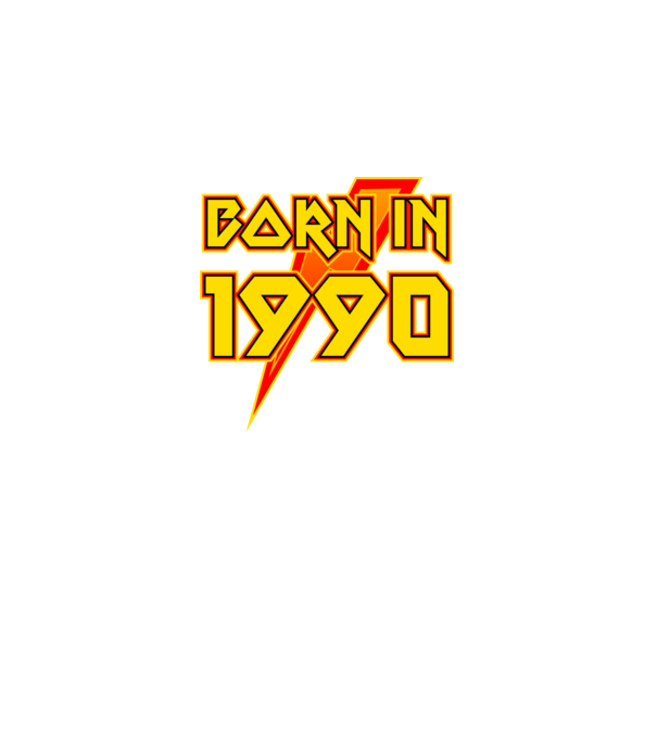 heavy metal, born in 1990, rock&roll, rocker, születésnapi évszám, dátum minta fekete pólón