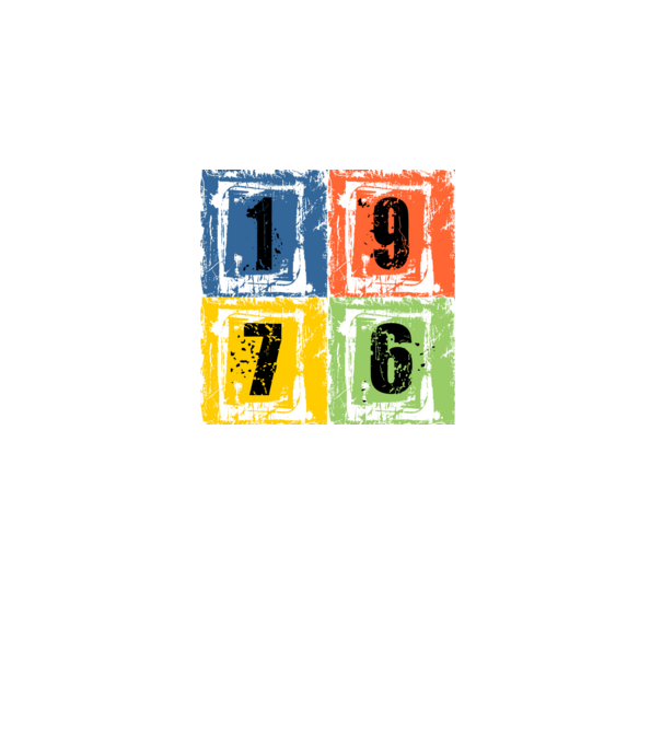 grunge number, szám 1976 minta fekete pólón