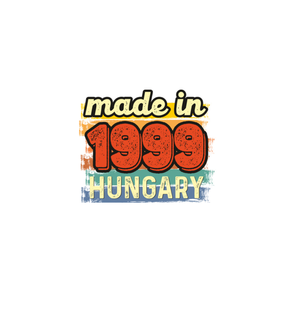 made in hungary felirat, retro évszám, grunge stílus, 1999 minta szürke pólón