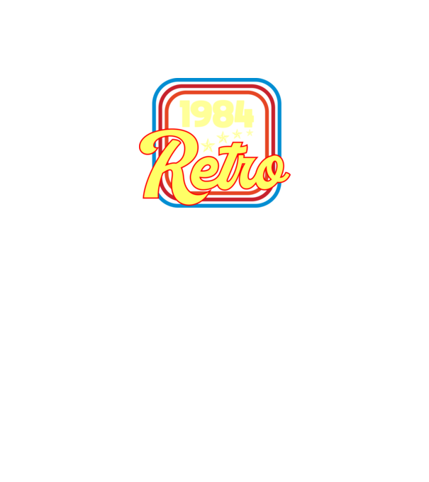 retro születésnapi felirat dátummal 1984 minta fekete pólón