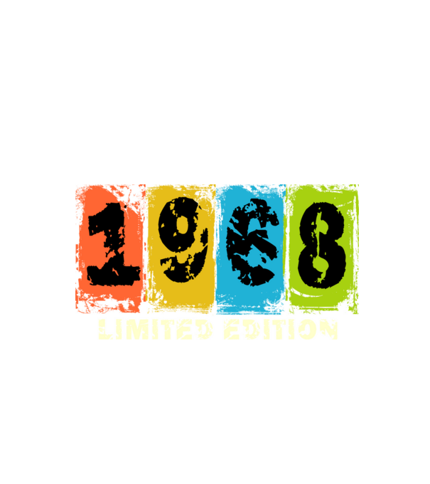 grunge évszám, limited edition felirattal, születésnapi dátum, 1968 minta fekete pólón
