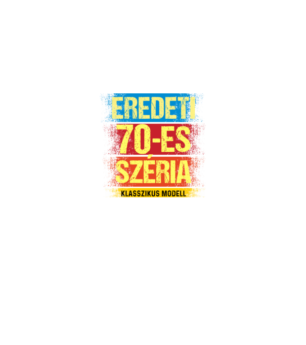 EREDEDI 70-ES SZÉRIA KLASSZKUS MODELL, RETRO SZÜLETÉSNAP minta királykék pólón