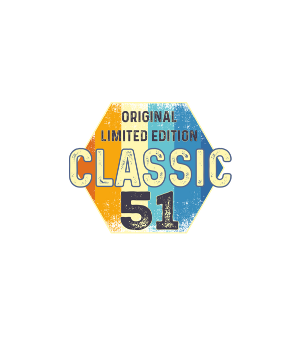 original classic limited edition embléma 51 éves születésnapra minta fehér pólón