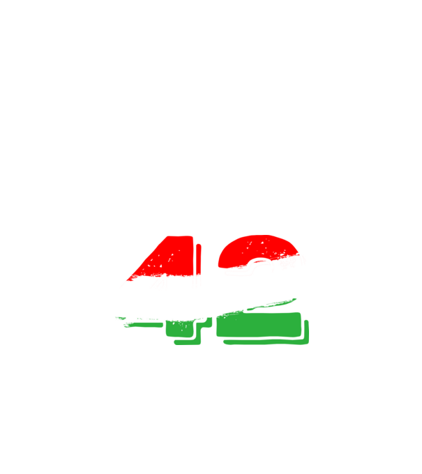 magyar trikolor, piros fehér zöld szám 42 minta fekete pólón