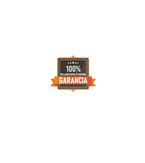 GARANCIA 100% VILLANYSZERELŐ VAGYOK minta fehér pólón