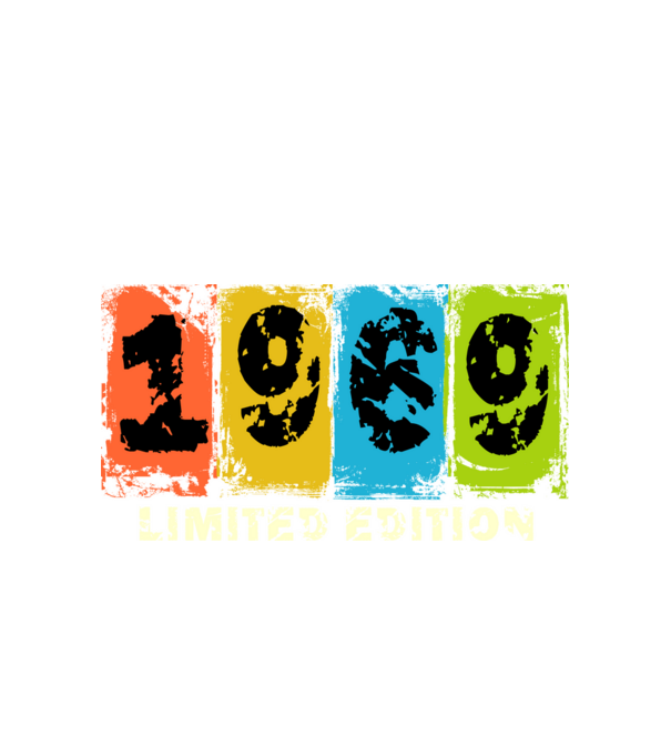 grunge évszám, limited edition felirattal, születésnapi dátum, 1969 minta fehér pólón