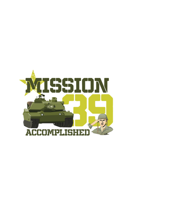 mission accomplished 39 éves születésnap minta fekete pólón