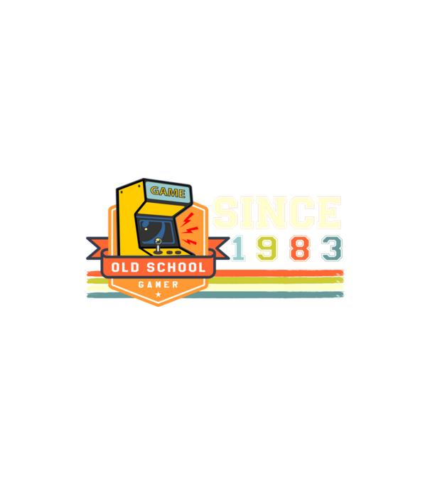 old school gamer, since 1960, régi játékos, szültésnap, 1983 minta homokszín pólón