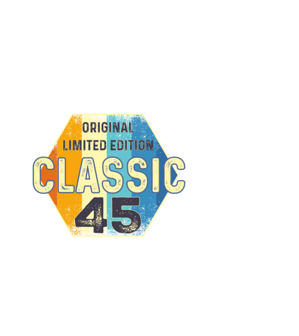original classic limited edition embléma 45 éves születésnapra minta fekete pólón