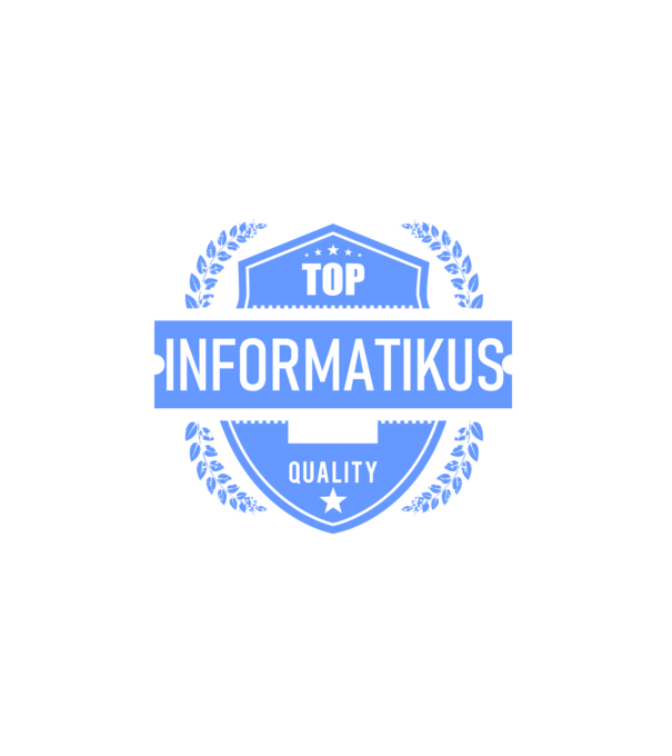TOP QUALITY INFORMATIKUS APUKA minta fekete pólón