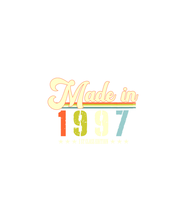 made in 1997, 1st class edition, születésnap, 1997-ben készült minta fekete pólón