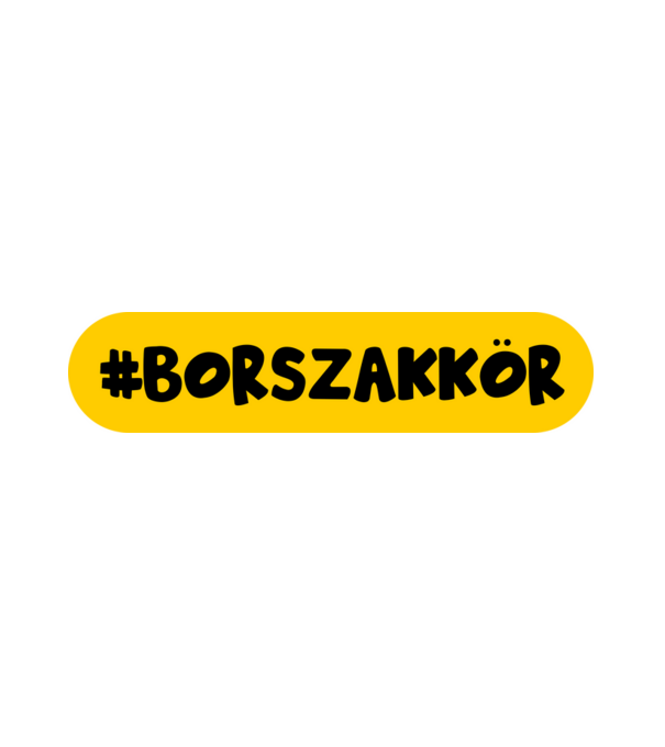 BORSZAKKÖR hashtag minta fehér pólón