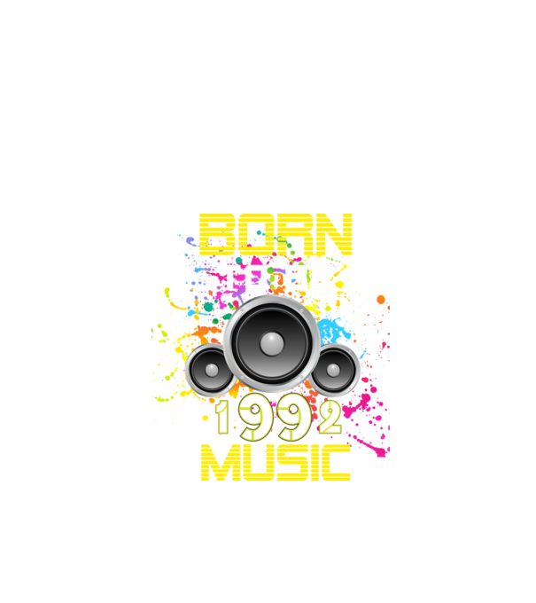 born to be music 1992-ben született, zenés születésnapi minta minta fekete pólón