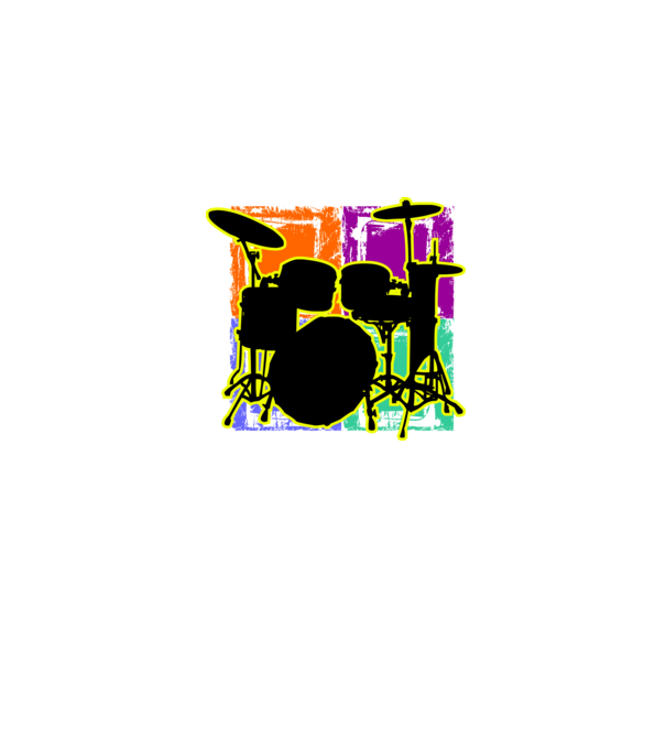 drum set, dobfelszerelés grunge minta farmerkék pólón