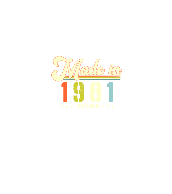 made in 1981, 1st class edition, születésnap, 1981-ben készült minta farmerkék pólón