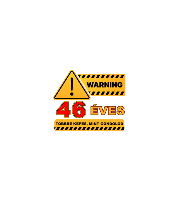 WARNING, 46 ÉVES TÖBBRE KÉPES, MIT GONDOLOD minta homokszín pólón