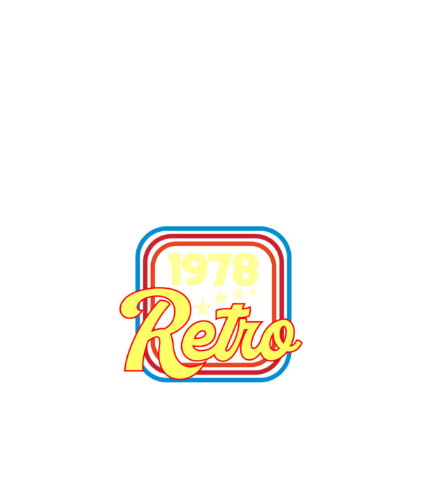 retro születésnapi felirat dátummal 1978 minta fehér pólón
