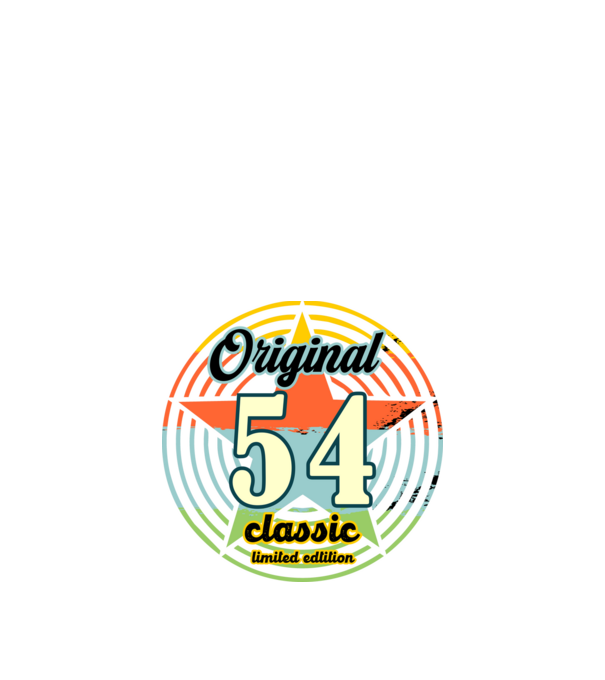 original classic, limited edition, születésnapi embléma, 54 éves minta fekete pólón