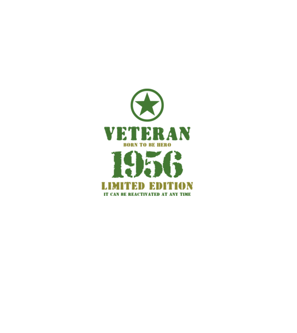 VETERAN, BORN TO BE HERO, SZÜLETÉSNAPI ÉVSZÁM FELIRATTAL 1956 minta fehér pólón
