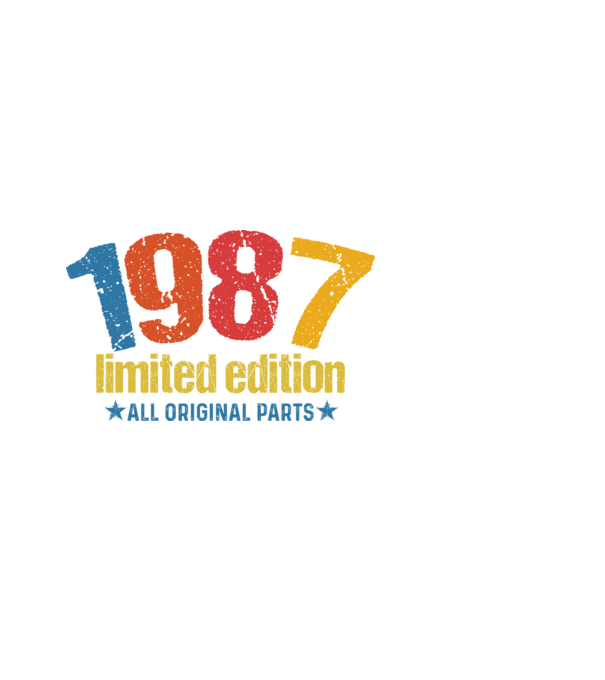 1987 limited edition ,all original parts,retro születésnapi évszám minta fekete pólón
