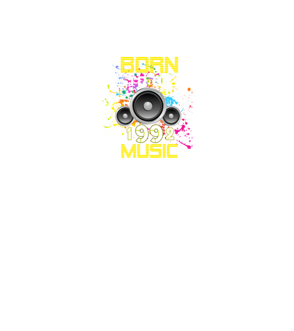 born to be music 1992-ben született, zenés születésnapi minta minta fekete pólón