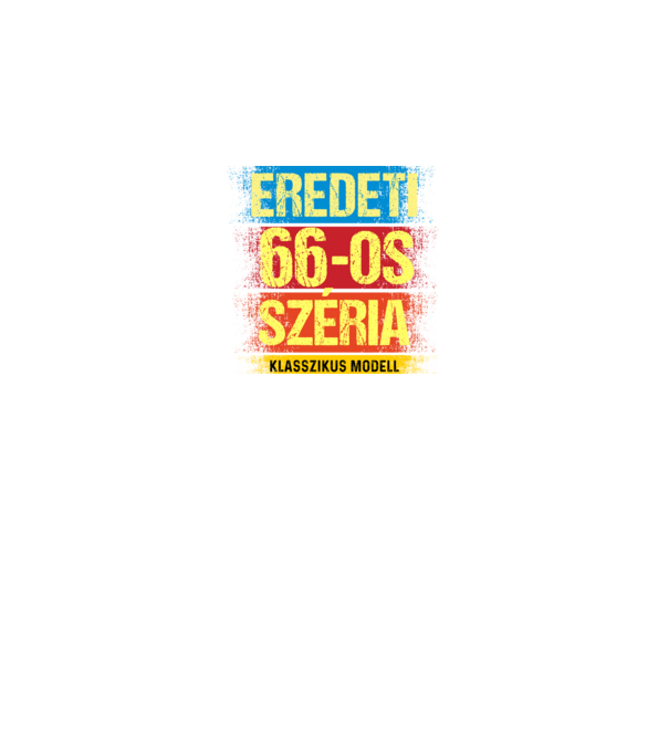 EREDEDI 66-OS SZÉRIA KLASSZKUS MODELL, RETRO SZÜLETÉSNAP minta királykék pólón