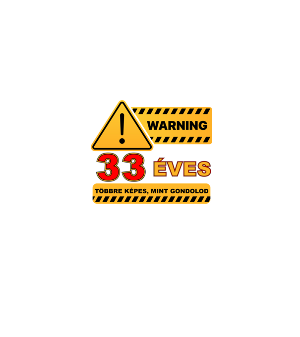 WARNING, 33 ÉVES TÖBBRE KÉPES, MIT GONDOLOD minta homokszín pólón