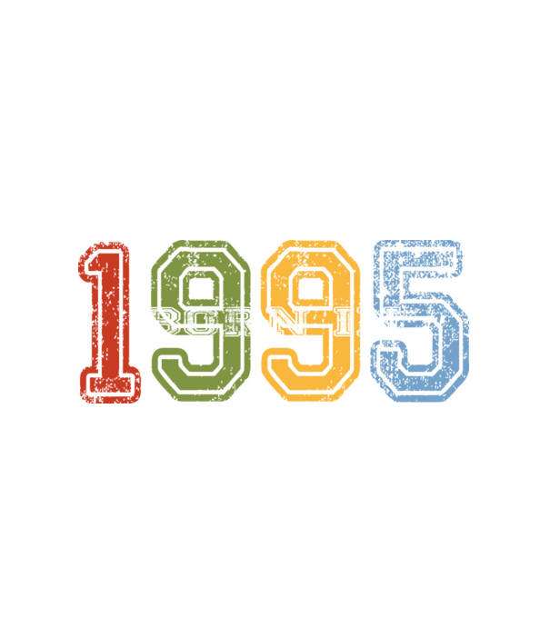 born in 1995 születésnapi felirat minta fehér pólón