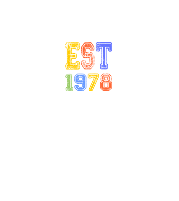 EST 1978 , alapítva 1978-ban, születlésnapi felirat 1978-ban születetteknek, gunge stílus minta fekete pólón